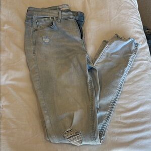 Old Navy Blue rockstar super Skinny high rise Jeans Distressed Style